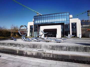 水景小品不銹鋼魚群雕塑