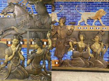 銅浮雕絲路百戲