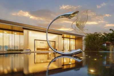 浙江龍湖大家九龍倉璟宸府示范區(qū)不銹鋼水景雕塑項目