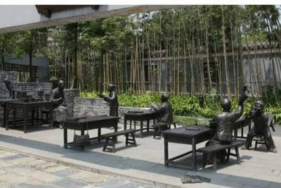 校園教育主題私塾場景銅雕塑