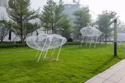 浙江不銹鋼圓鋼編織的云雕塑